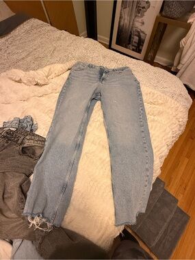 Zara Light Wash Straight-Leg Jeans